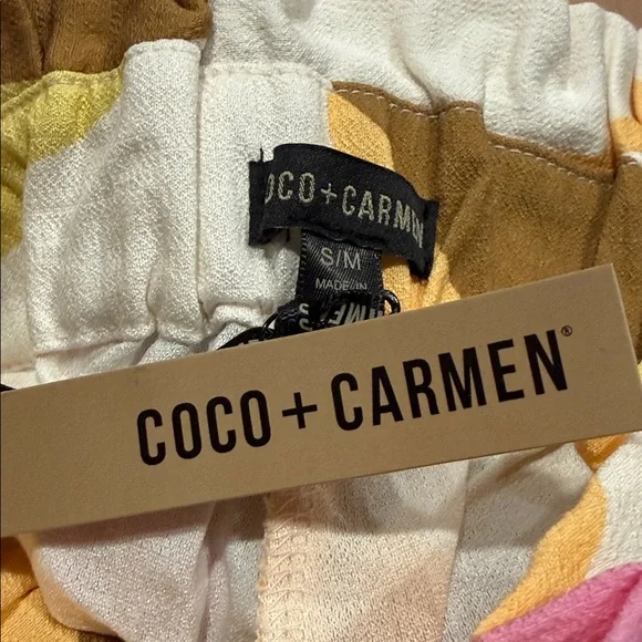 NWT Coco + Carmen Lyla Printed Flowy Pant With Tie Waist - Picture 11 of 12